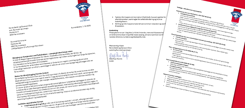 Brev til Sunndal kommune om Aursjøveien